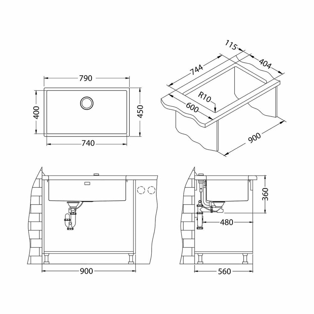 Смесител за кухня Alveus Quadrix 60 с златист финиш 79x45 см