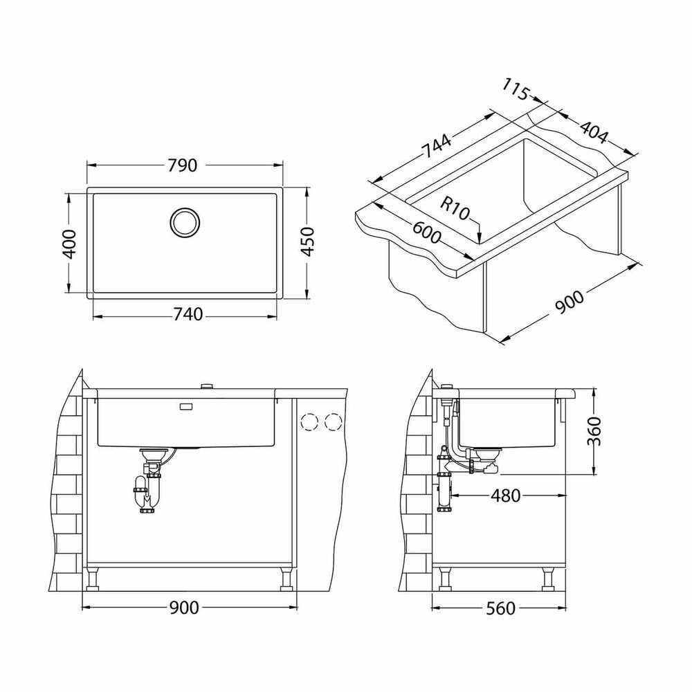 Alveus Quadrix 60 Copper Finish Sink 79x45 cm