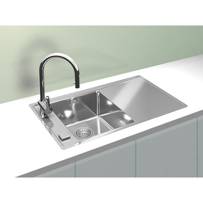 Alveus Stricto 10 Satin Stainless Steel Sink 79x48 cm Left