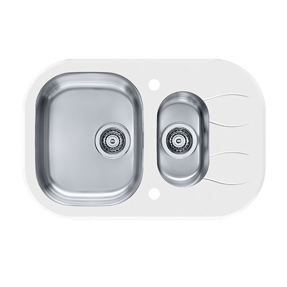 Alveus Wave 30 Stainless Steel Sink - White 76x50 cm