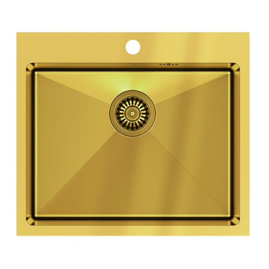 Quadron Unique Russel 110 Built-in Stainless Steel Sink Gold Finish 55x48 cm