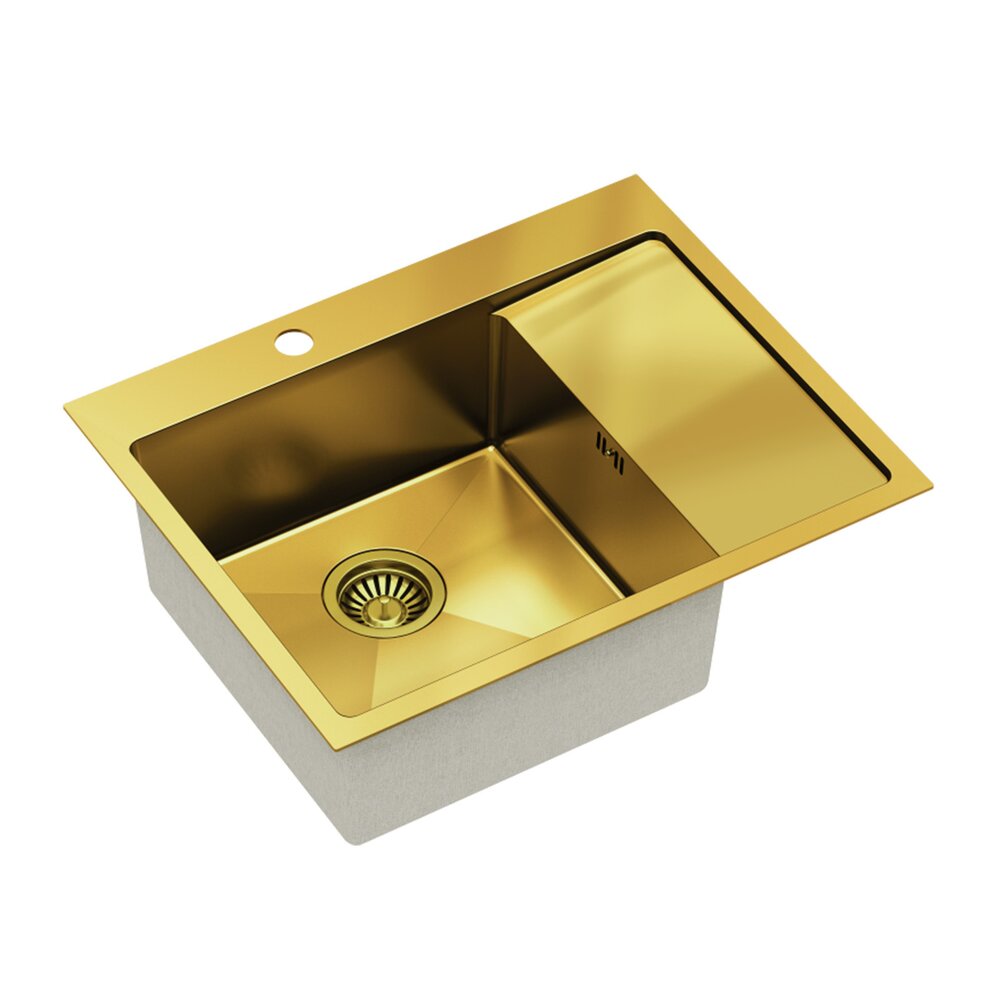 Quadron Unique Russel 116 Undermount Stainless Steel Sink Gold Finish 62x48 cm