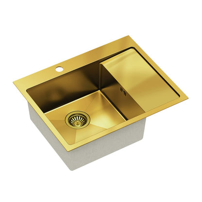 Quadron Unique Russel 116 Undermount Stainless Steel Sink Gold Finish 62x48 cm