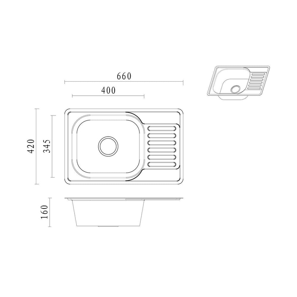 Quadron Pop Eddie 111 Stainless Steel Sink 66x42 cm