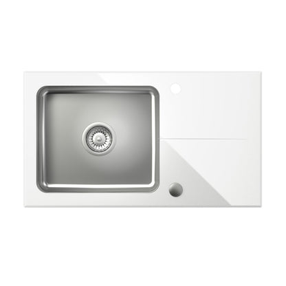 Иноксова вградена мивка Quadron Pop Hugh 111 - бял 77x44 см