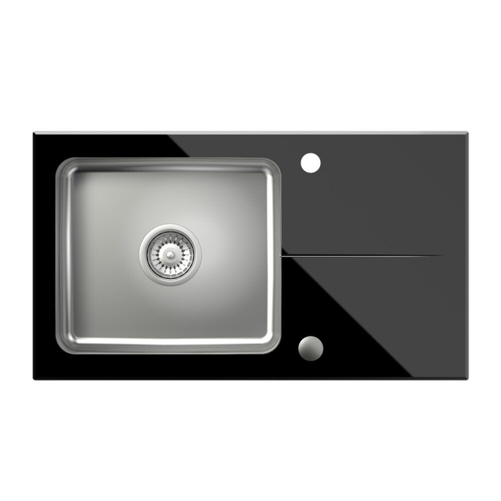 Иноксова вградена мивка Quadron Pop Hugh 111 - черна 77x44 см