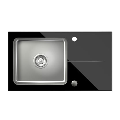 Иноксова вградена мивка Quadron Pop Hugh 111 - черна 77x44 см