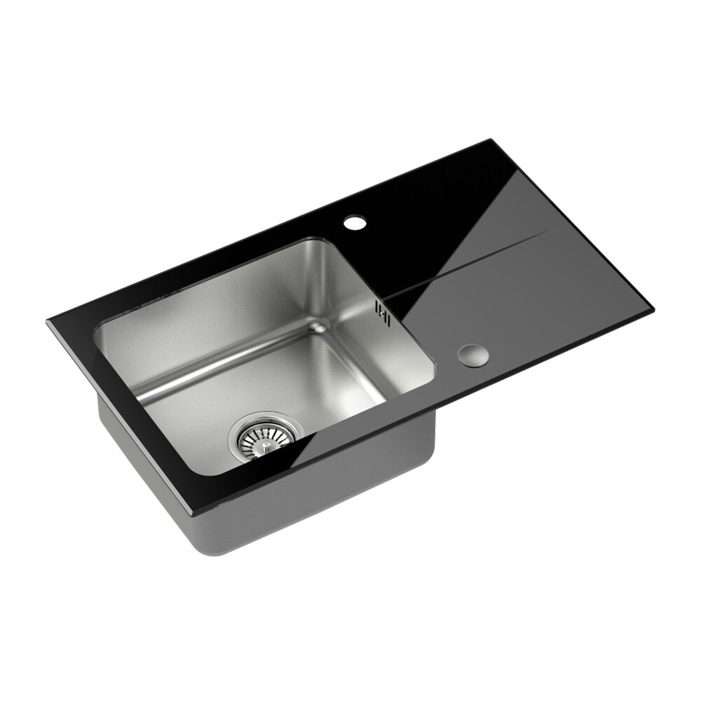 Иноксова вградена мивка Quadron Pop Hugh 111 - черна 77x44 см