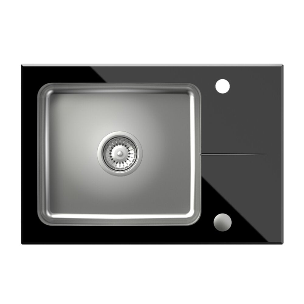 Quadron Pop Hugh 116 Built-in Stainless Steel Sink - Black Finish 64x44 cm