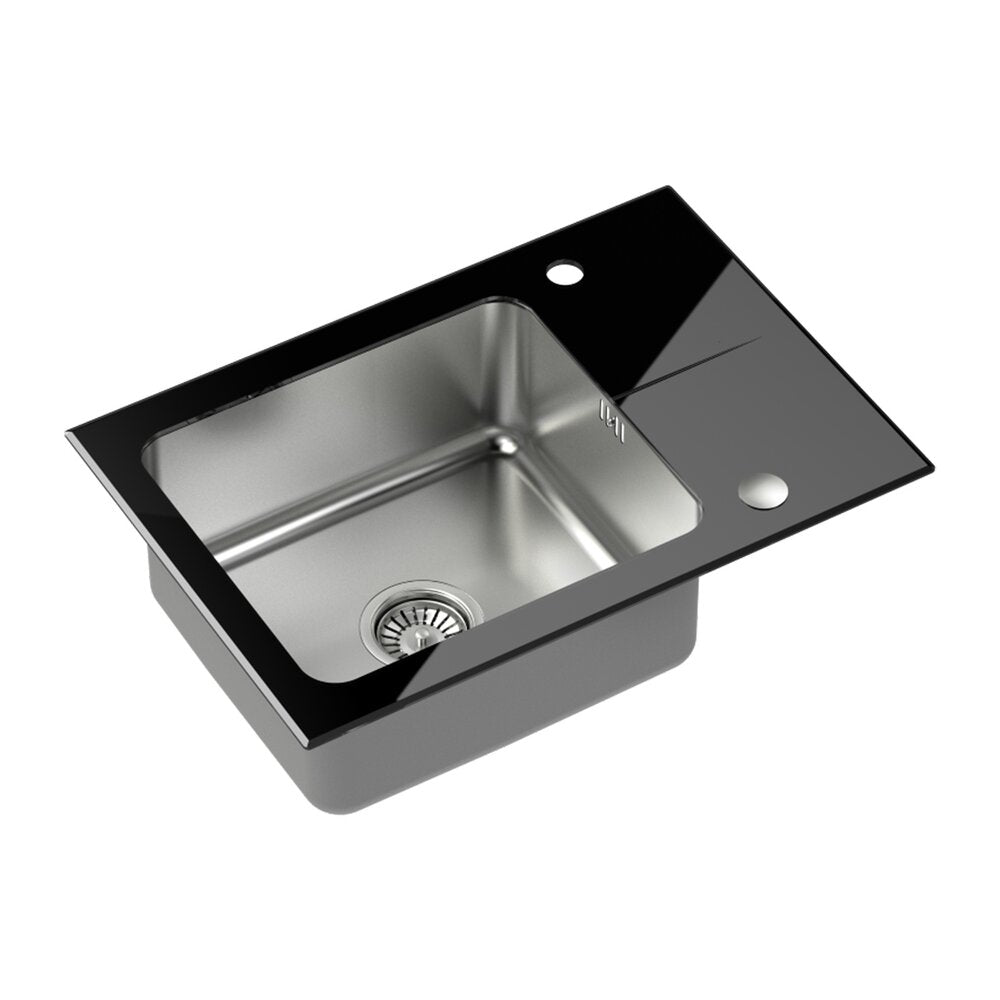 Quadron Pop Hugh 116 Built-in Stainless Steel Sink - Black Finish 64x44 cm