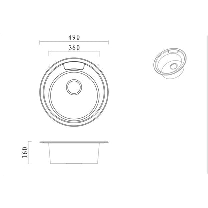 Built-in Stainless Steel Sink Quadron Pop Hugo 210 Stainless Steel 49 cm