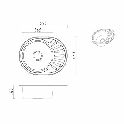 Иноксова вградена мивка Quadron Pop Jim 216 инокс 57x45 см