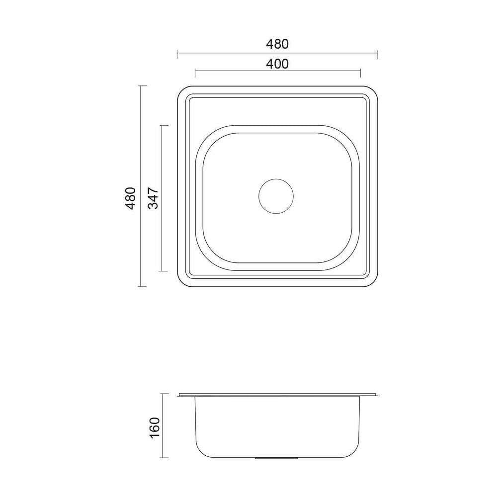 Quadron Pop Joe 110 Stainless Steel Sink 48x48 cm