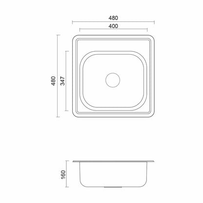 Quadron Pop Joe 110 Stainless Steel Sink 48x48 cm