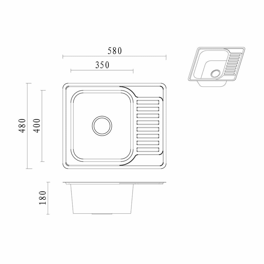 Quadron Pop Kevin 116 Stainless Steel Sink 58x48 cm