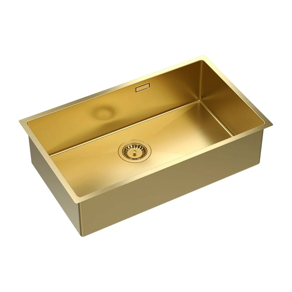 Неръждаема мивка под плот Quadron Unique Anthony 80 златно покритие 74x44 cm