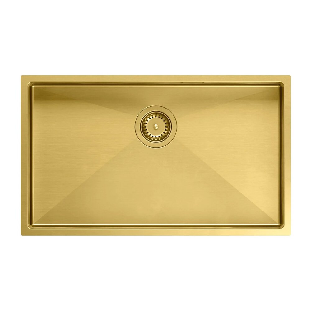 Неръждаема мивка под плот Quadron Unique Anthony 80 златно покритие 74x44 cm