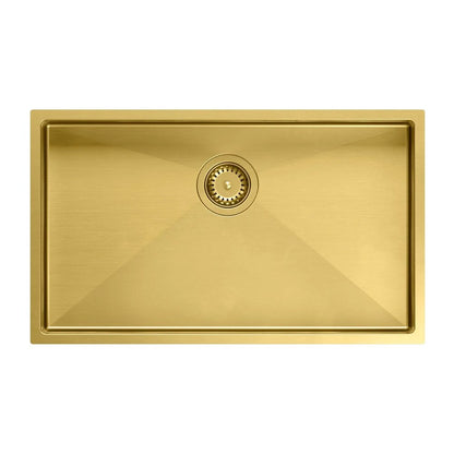 Неръждаема мивка под плот Quadron Unique Anthony 80 златно покритие 74x44 cm