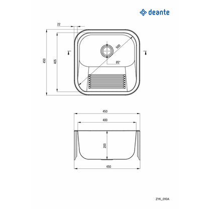 Чиундета Deante инокс сатиново 45x45 см