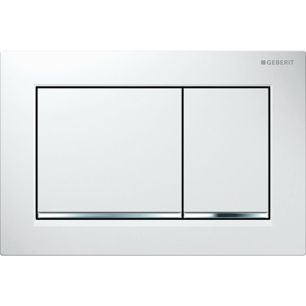 Geberit Omega30 Actuation Plate White Chrome Glossy