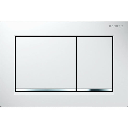 Geberit Omega30 Actuation Plate White Chrome Glossy