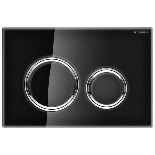 Geberit Sigma21 Flush Plate Black Glass/Glossy Chrome