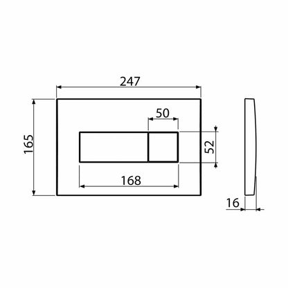 Alca Basic M375 Flush Plate Glossy Gold