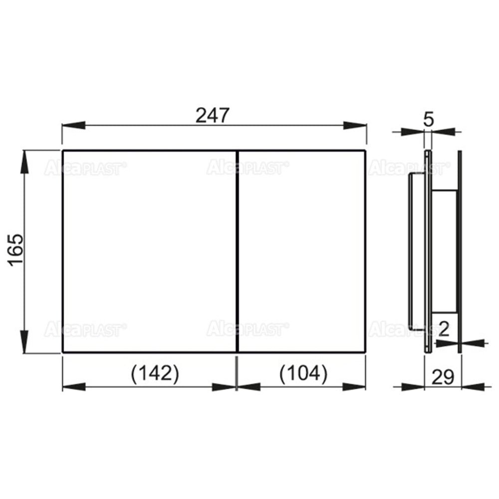 Alca AIR Flush Plate in Matt Aluminum