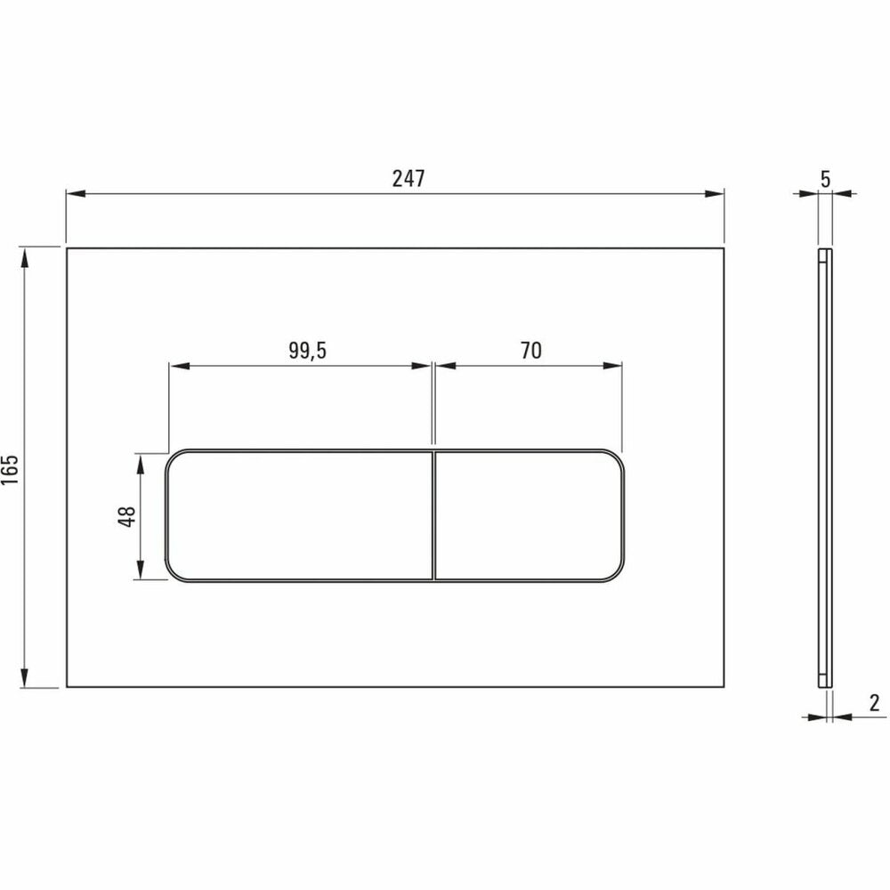 Deante Slim Actuator Button Black