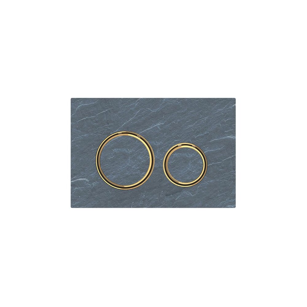 Geberit Sigma21 Slate Mustang Actuator Plate with Gold Ring