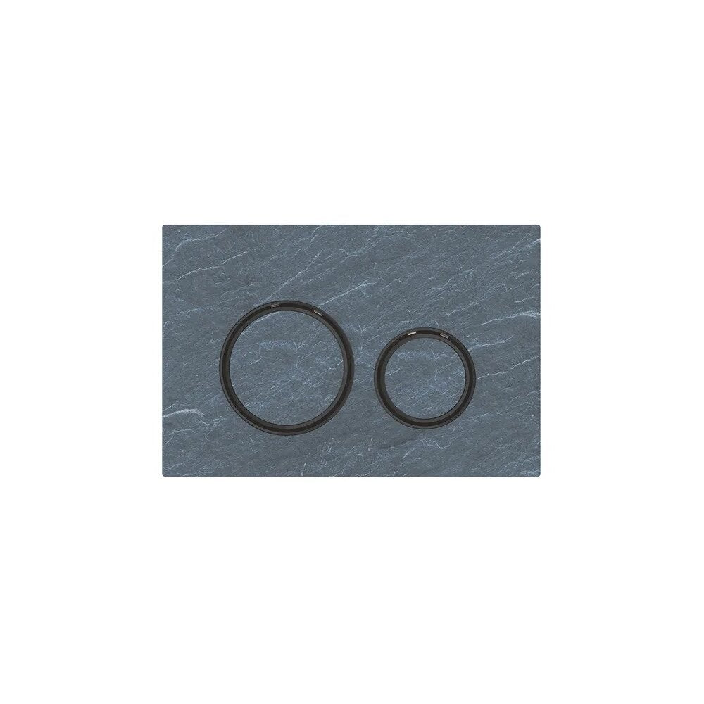 Geberit Sigma21 Slate Mustang Actuator Plate with Black Ring