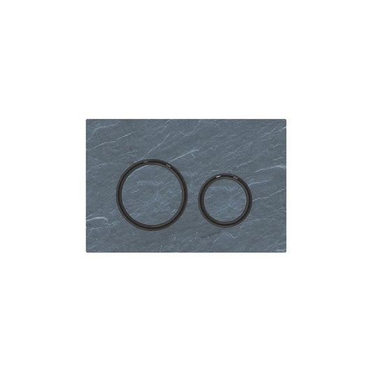 Geberit Sigma21 Slate Mustang Actuator Plate with Black Ring