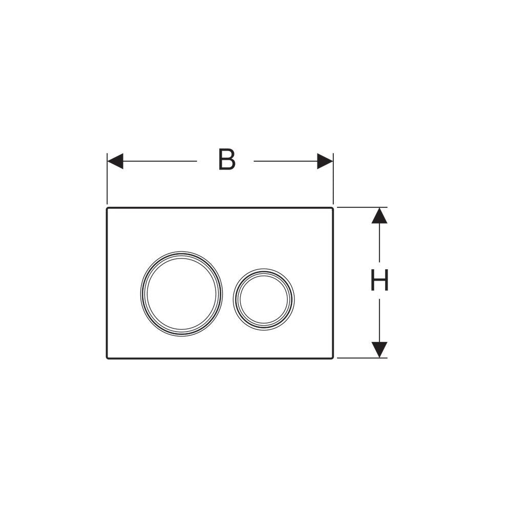 Geberit Sigma21 Slate Mustang Actuator Plate with Black Ring