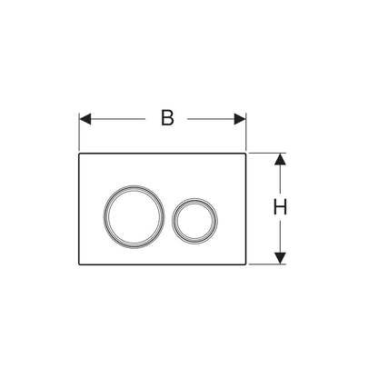Geberit Sigma21 Slate Mustang Actuator Plate with Black Ring