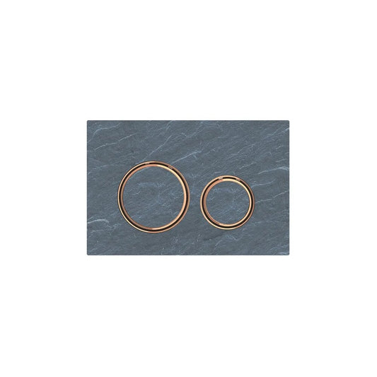 Geberit Sigma21 Flush Plate Mustang Slate with Rose Gold Ring