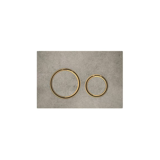 Geberit Sigma21 Actuation Plate Concrete Look/Gold Ring