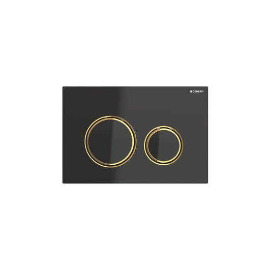 Geberit Sigma21 Actuator Plate Black/Gold Ring