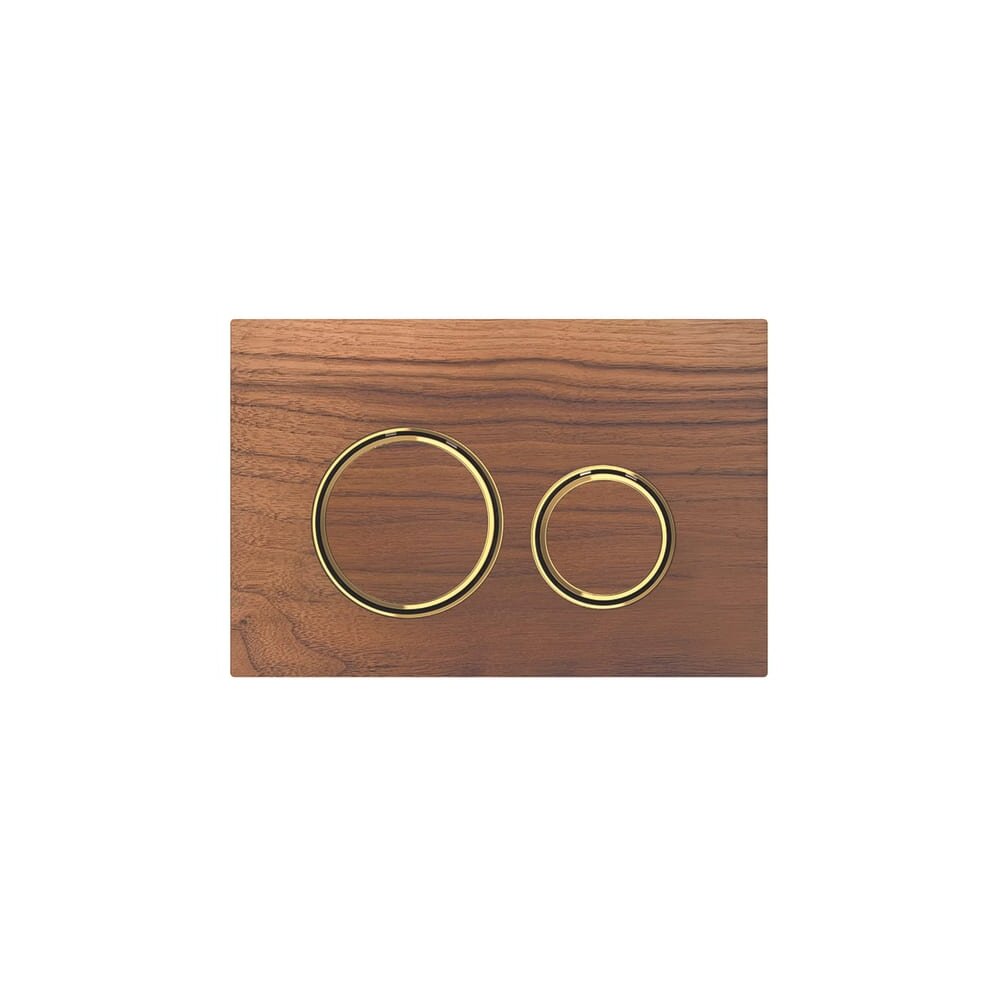 Geberit Sigma21 Actuation Plate American Walnut/Gold Ring