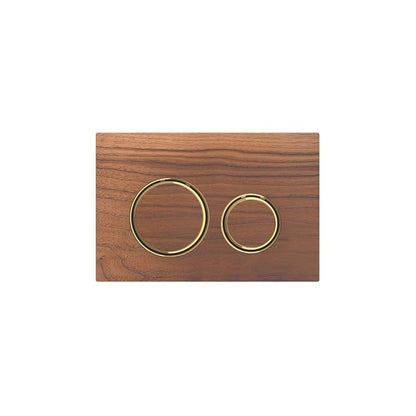 Geberit Sigma21 Actuation Plate American Walnut/Gold Ring