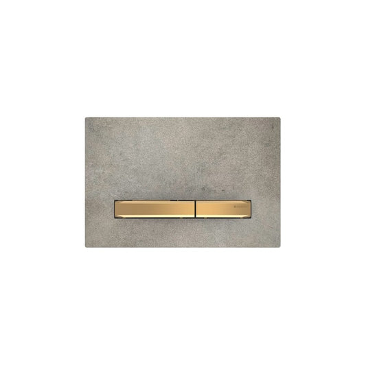Geberit Sigma50 Actuation Plate Concrete Finish/Gold Buttons