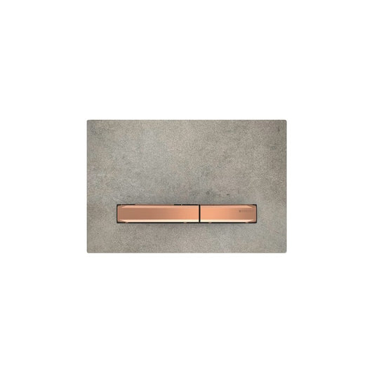Geberit Sigma50 Actuation Plate Concrete Finish/Rose Gold Buttons