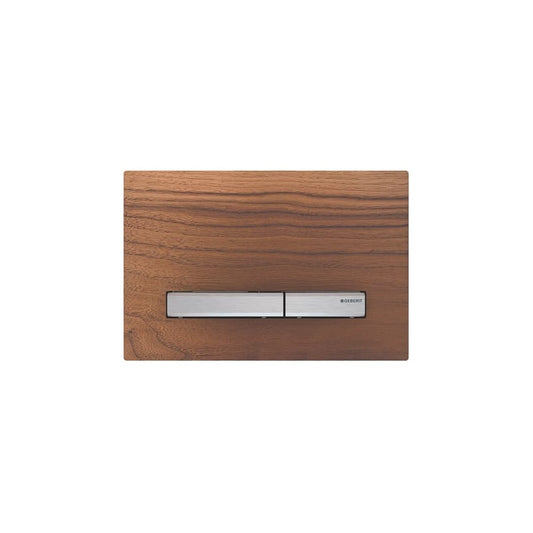 Geberit Sigma50 American Walnut Actuation Plate / Chrome Buttons