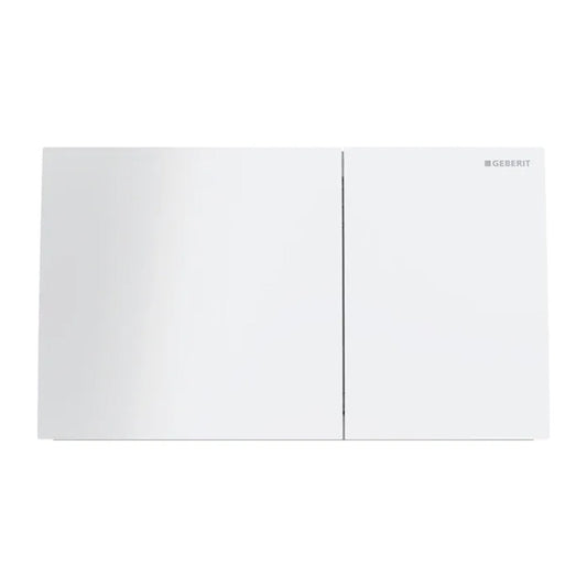 Geberit Sigma70 Flush Plate in Glossy White Glass Finish