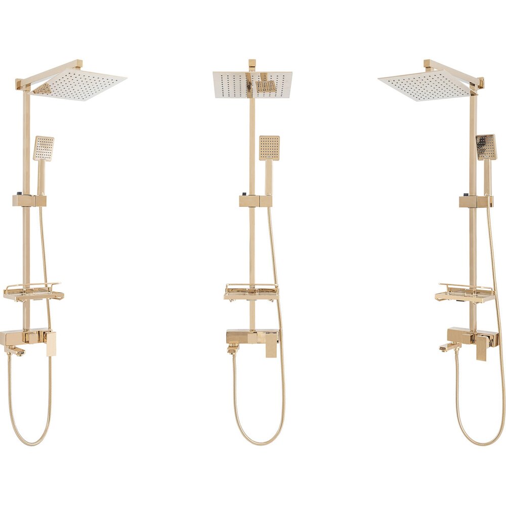 Rea Jack Gold Shower Column with Bathtub Spout
