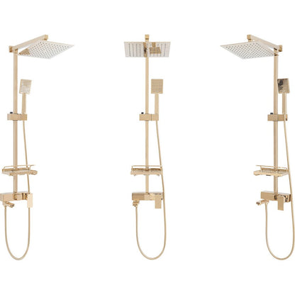 Rea Jack Gold Shower Column with Bathtub Spout
