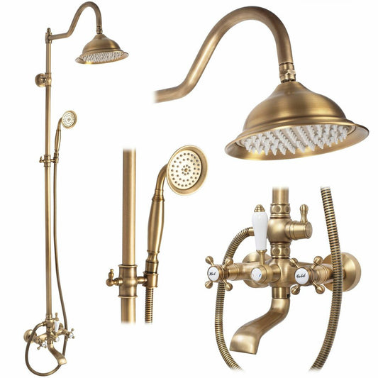 Rea Bergamo Brushed Bronze Dual-Control Shower Column
