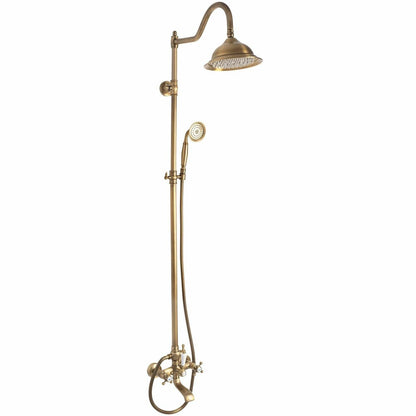 Колона за душ с двуръко управление, розова бронзова Rea Bergamo