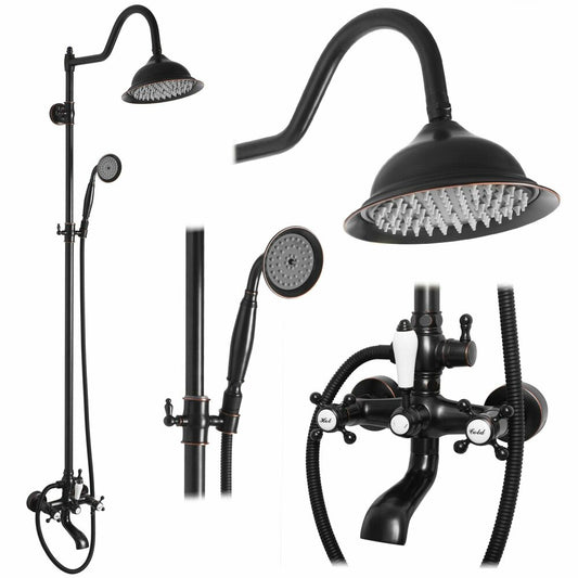 Rea Bergamo Black Dual-Control Shower Column