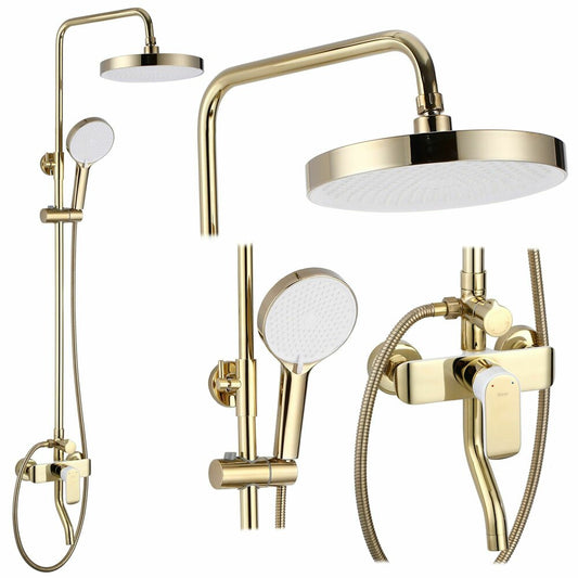 Rea Bloom Gold/White Single-Lever Shower Column
