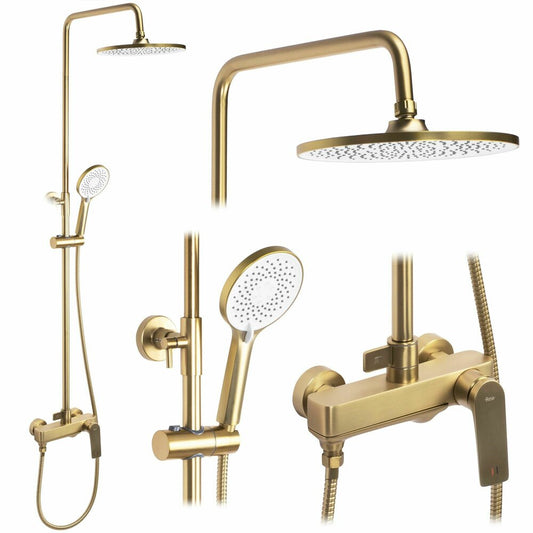Rea Avalon Brushed Gold Single-Lever Shower Column